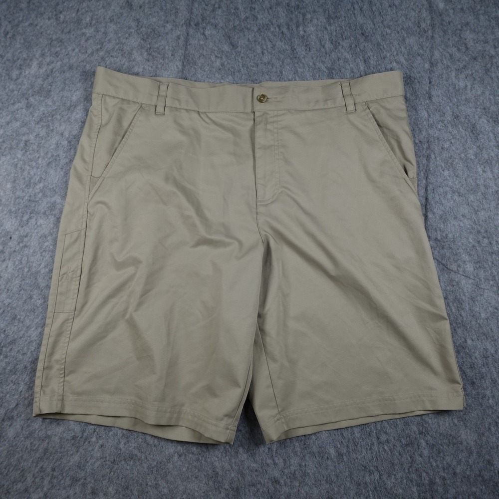Fila‎ Shorts Mens 40 Khaki Tan Sport Golf Performance Flat Front 10" Utility